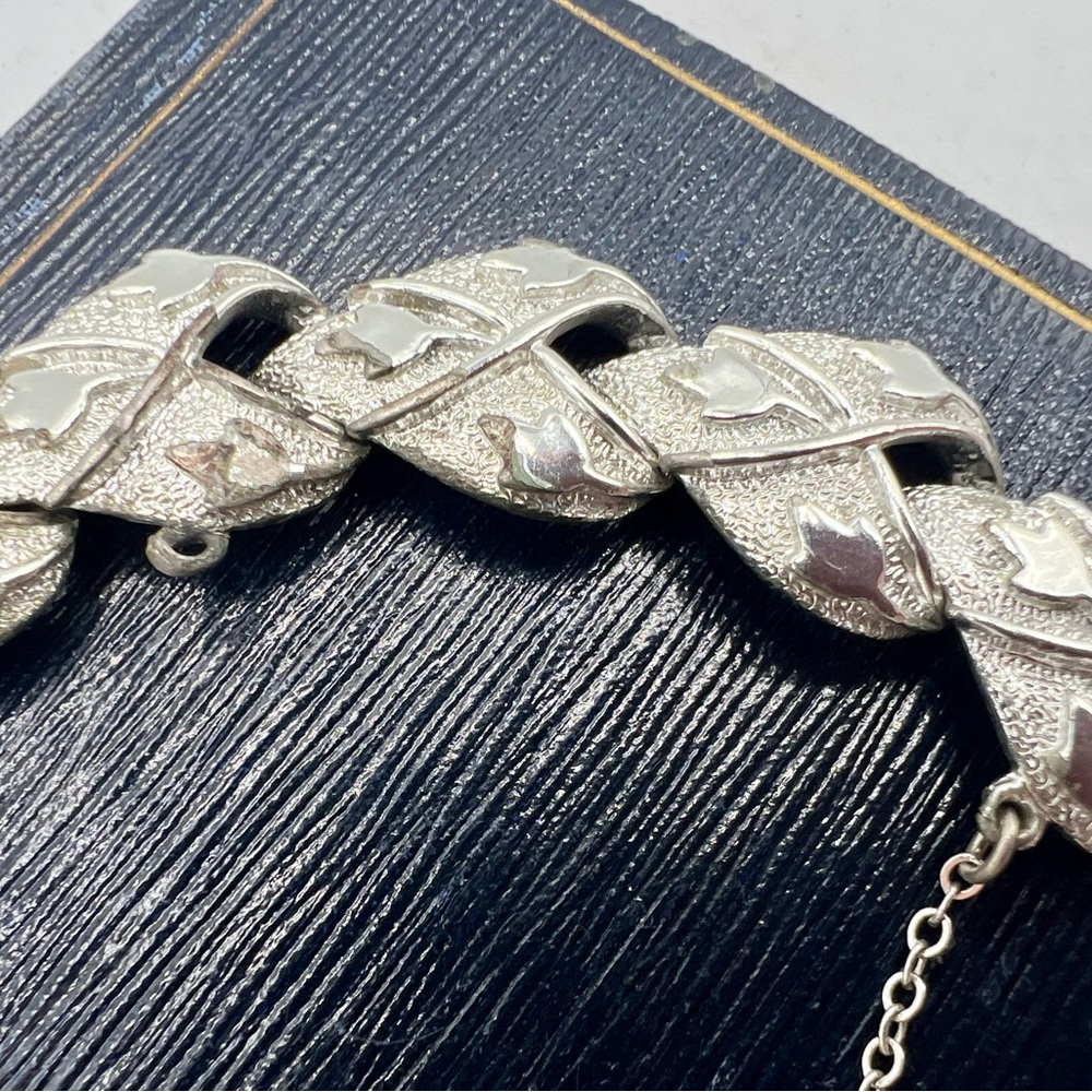 Vintage CORO silver tone link bracelet 7” - Picture 5 of 10
